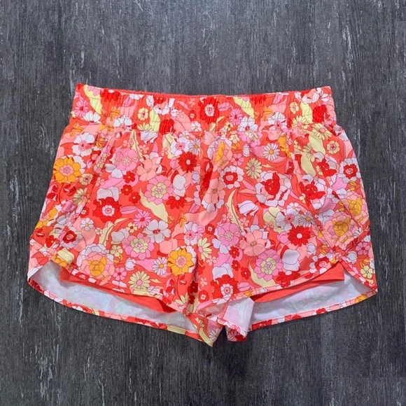 Avia Women's Running Shorts Floral Print Built-in Liner Size XL 16-18 - Picture 1 of 6
